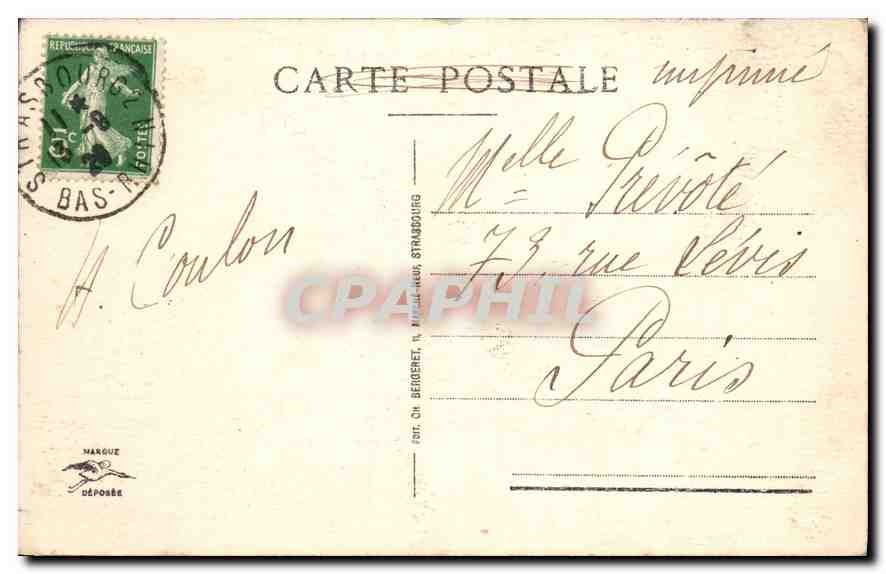 CPA Strasbourg Pont du Rhin rive badoise  — Verso