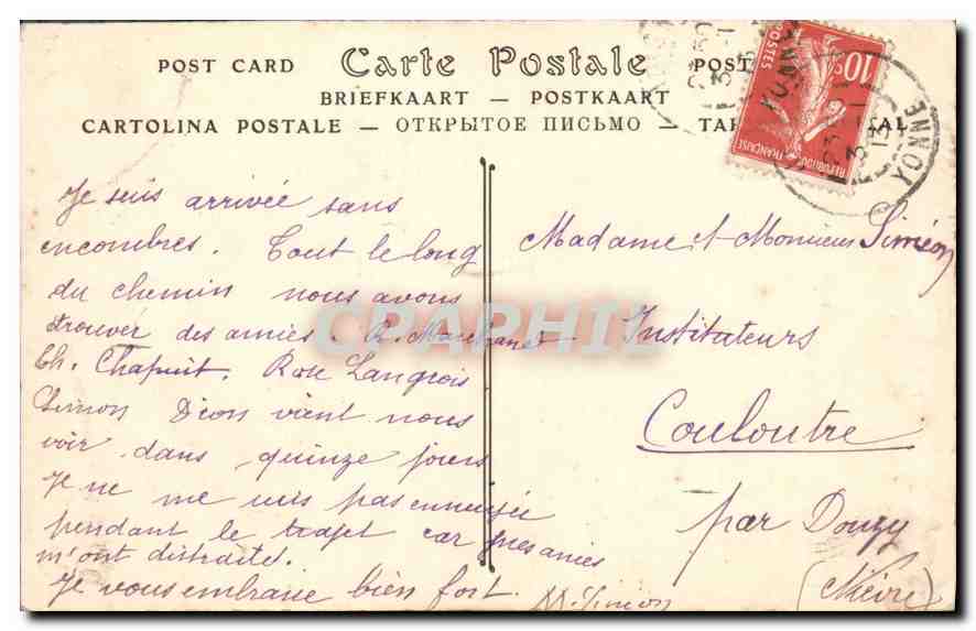 CPA Cravant Yonne Vue sur l'Yonne  — Verso