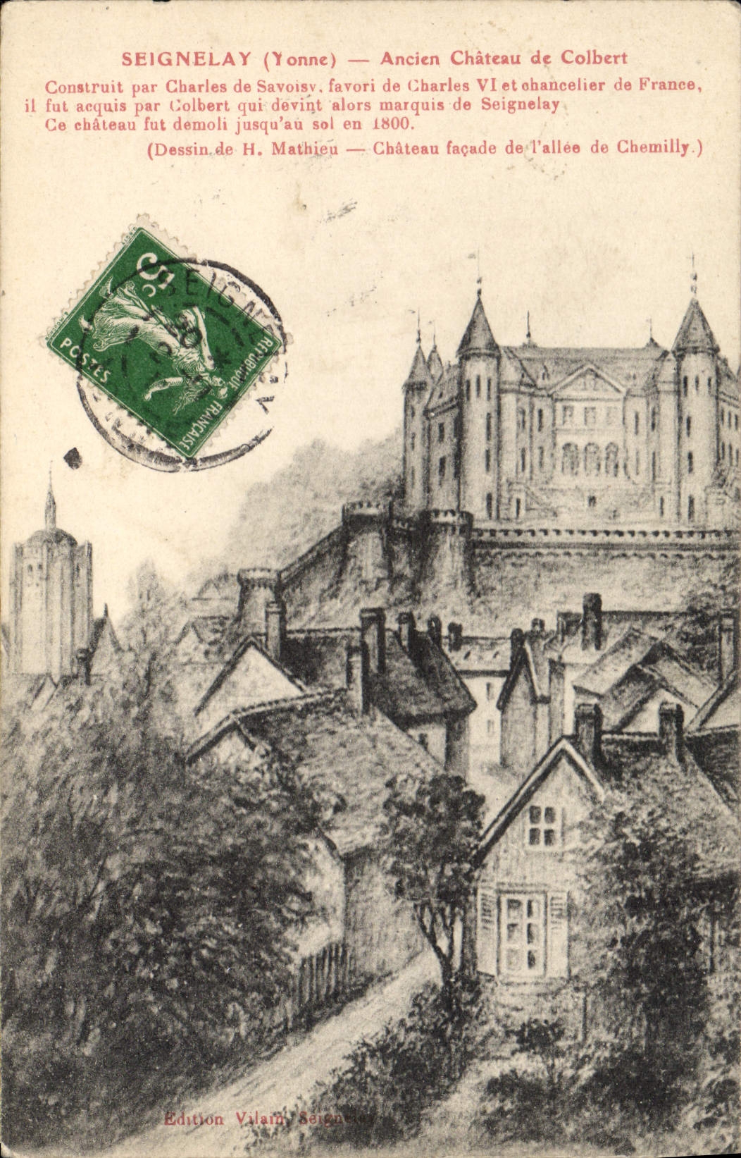 CPA Seignelay Yonne Ancien Chateau de Colbert 