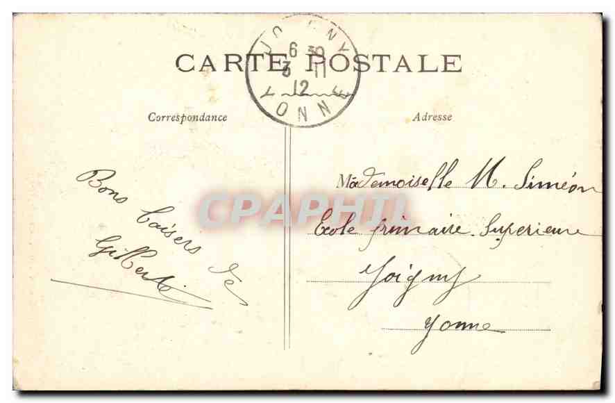 CPA Seignelay Yonne Ancien Chateau de Colbert  — Back