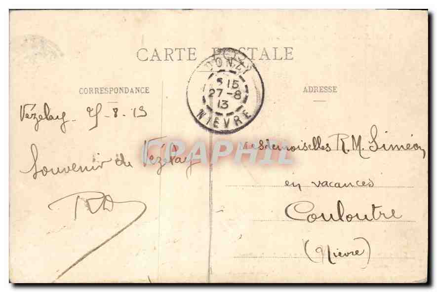 CPA Vezelay Historique Vezelay Vue generale Core Ouest — Rückseite