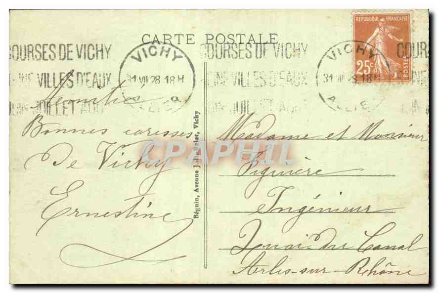 Vichy — Marquise et Théâtre du Casino — Idéal, n° 317 — Rückseite