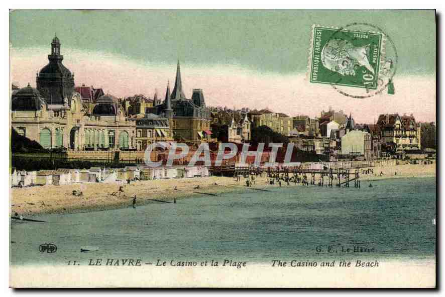 CPA Le Havre Le Casino et la Plage 