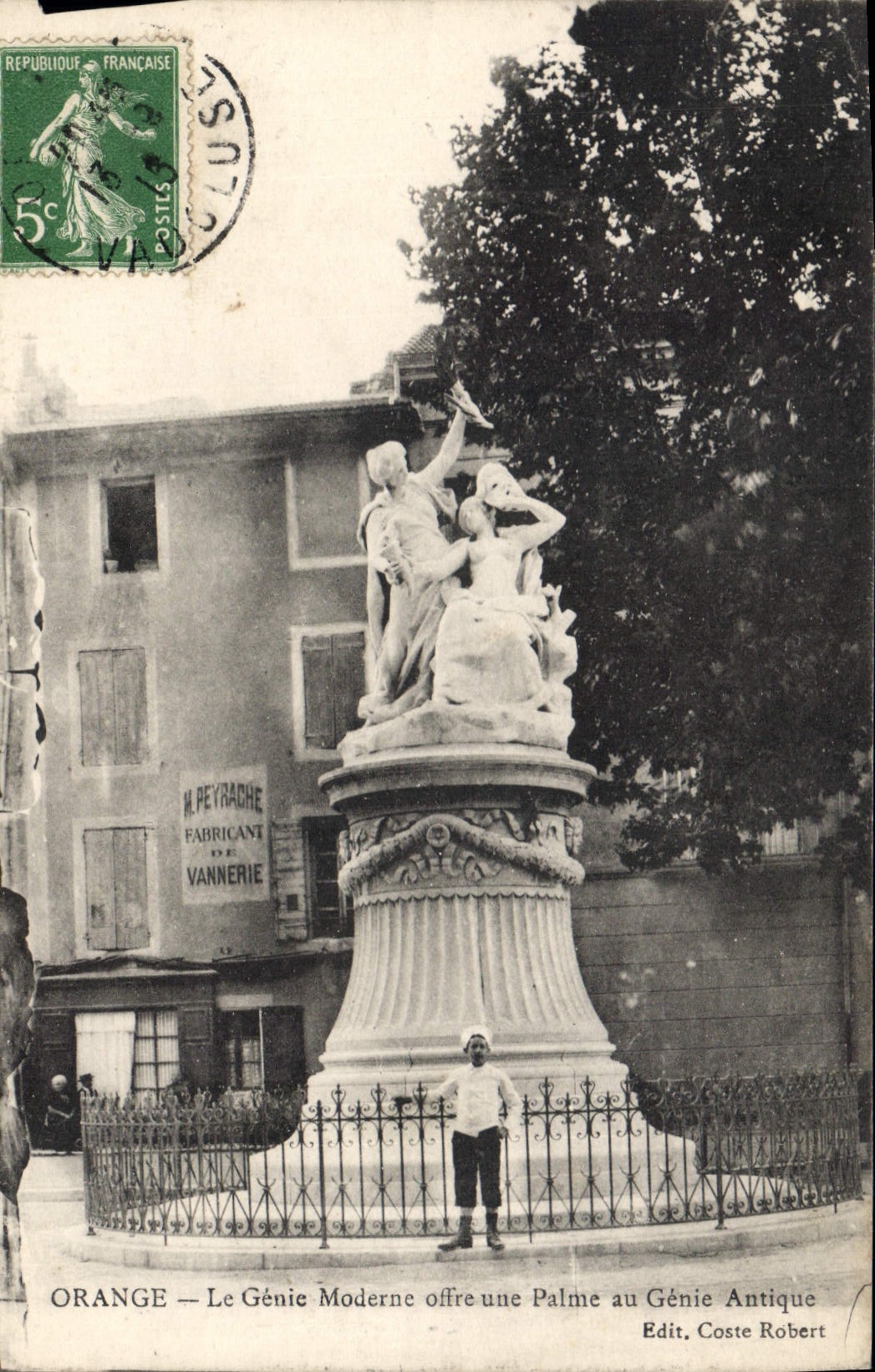 Orange — Le Génie Moderne offre une Palme au Génie Antique — H. Peyrache, éditeur Coste Robert