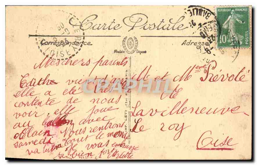 CPA Versailles Hameau de Marie Antoinette Le Boudoir  — Verso