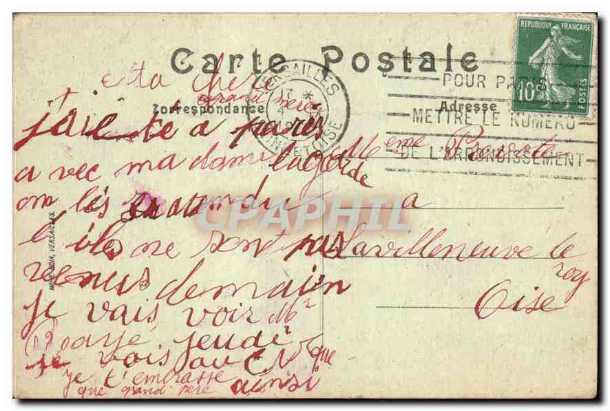 CPA Versailles Porte du Hameau de Trianon  — Verso