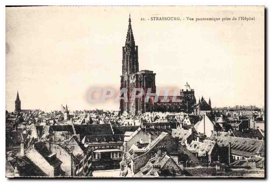 CPA Strasbourg Vue panoramique prise de l'Hopital 