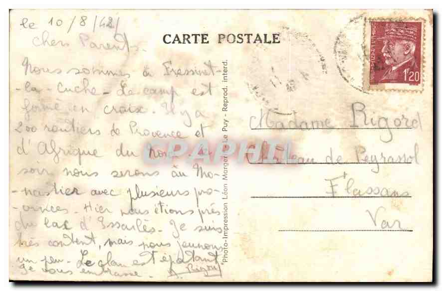 Lac d'Issarlès (Ardèche) — Lac le plus profond de France — Lomé, n° 10977 — Rückseite