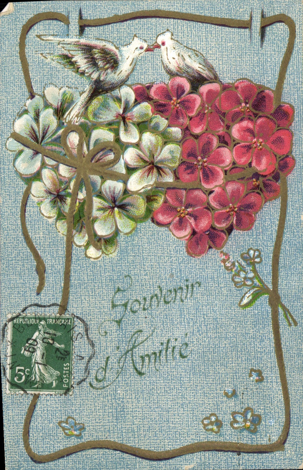 Oiseaux et fleurs — Souvenir d'Amilie — éditeur non visible