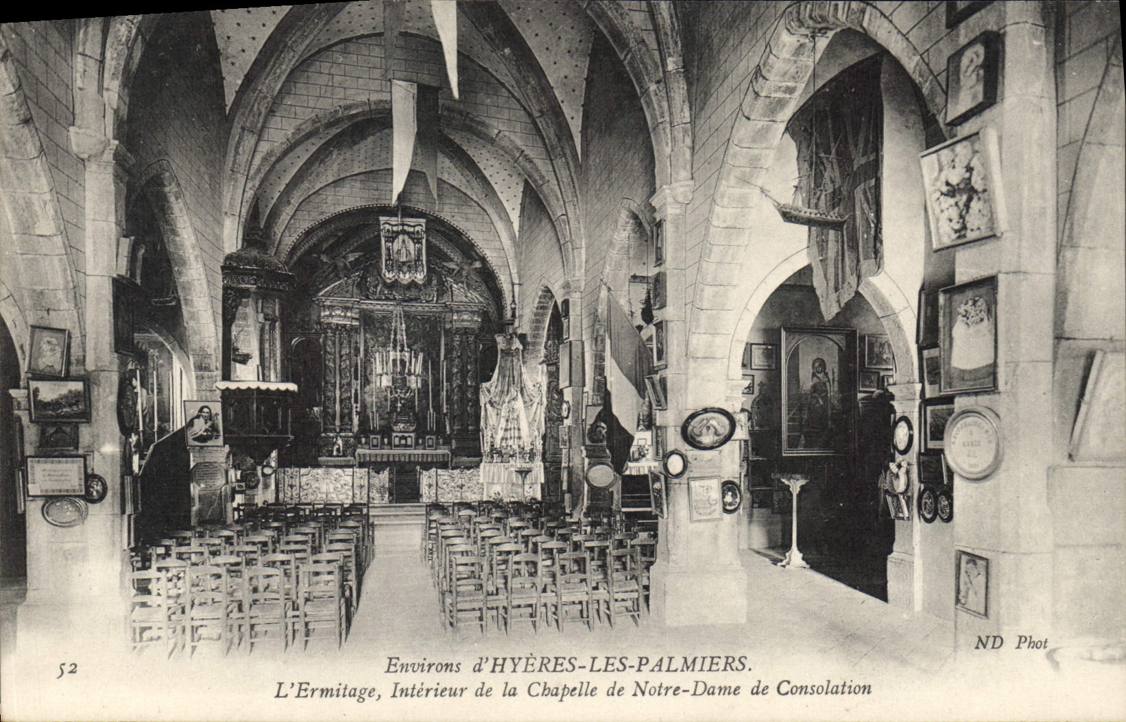 L'Ermitage, Intérieur de la Chapelle de Notre-Dame de Consolation — Environs d'Hyères-les-Palmiers — ND Phot, n°52