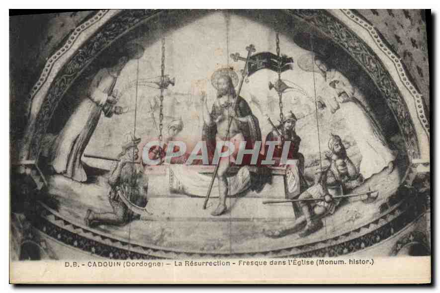 CPA Cadouin Dordogne La Resureccion Fresque dans l'Eglise 