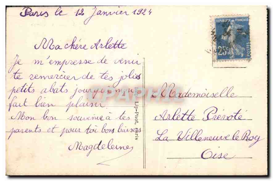 CPA Paris L'Arc de Triomphe de l'Etoile  — Verso