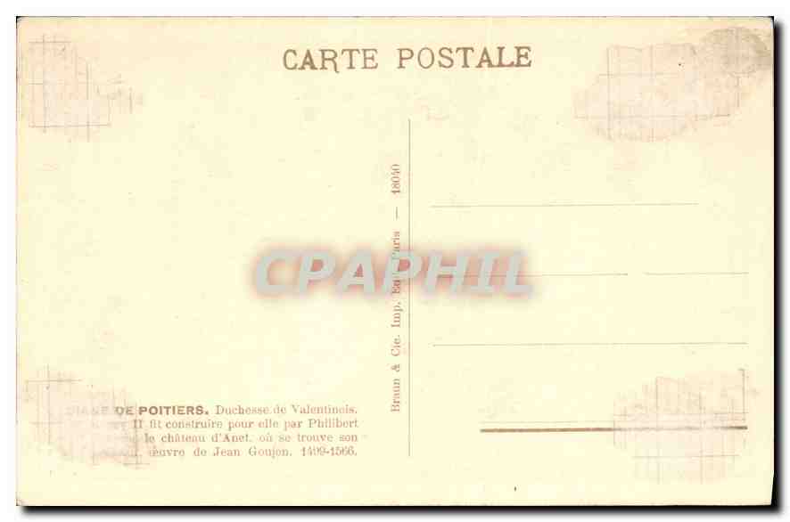 CPA Diane de Poitiers 1499 1566  — Rückseite