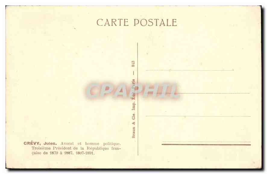 CPA Grevy 1807 1891  — Rückseite