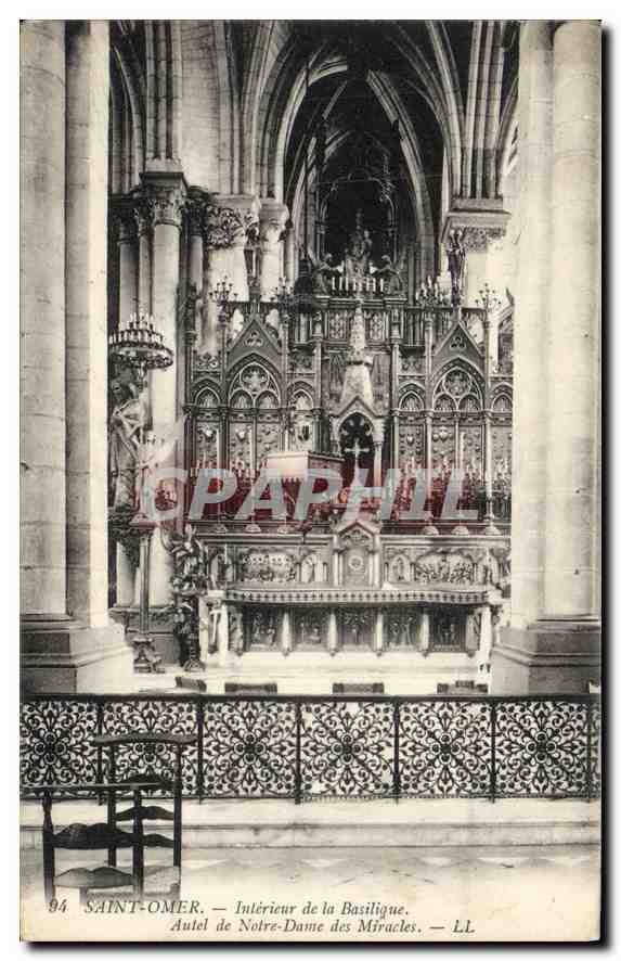CPA Saint Omer Interieur de la Basilique Autel de Notre Dame des Miracles 