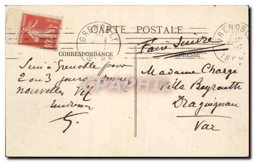 CPA Grenoble L'Isere et la Chaine des Alpes  — Rückseite