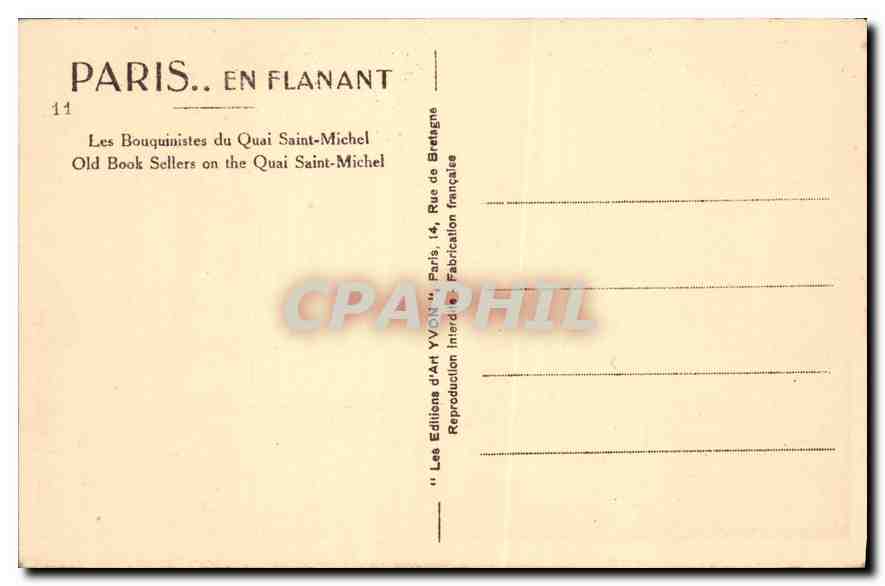 CPA Paris En Flanant Les Bouquinistes du Quai Saint Michel  — Rückseite