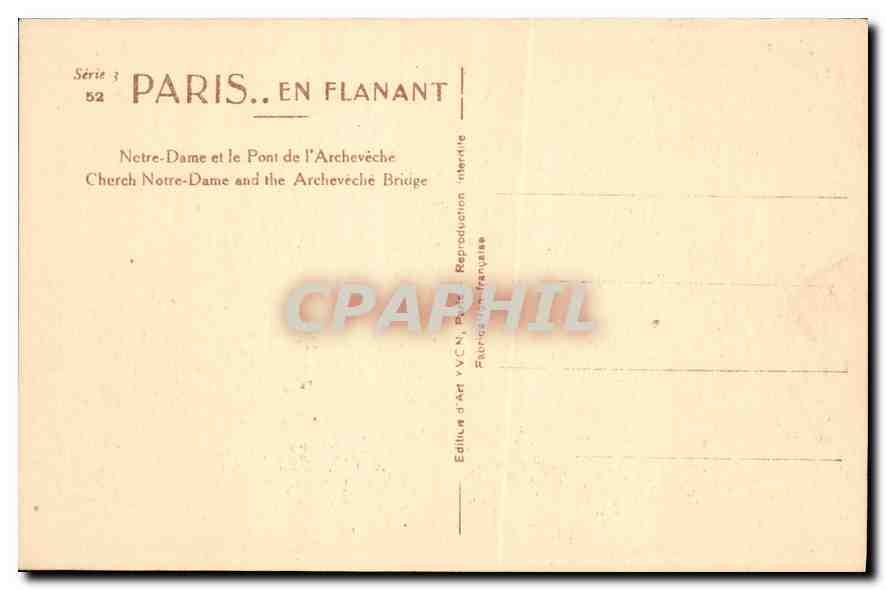 CPA Paris En Flanant Notre Dame et le Pont de l'Archeveche  — Verso