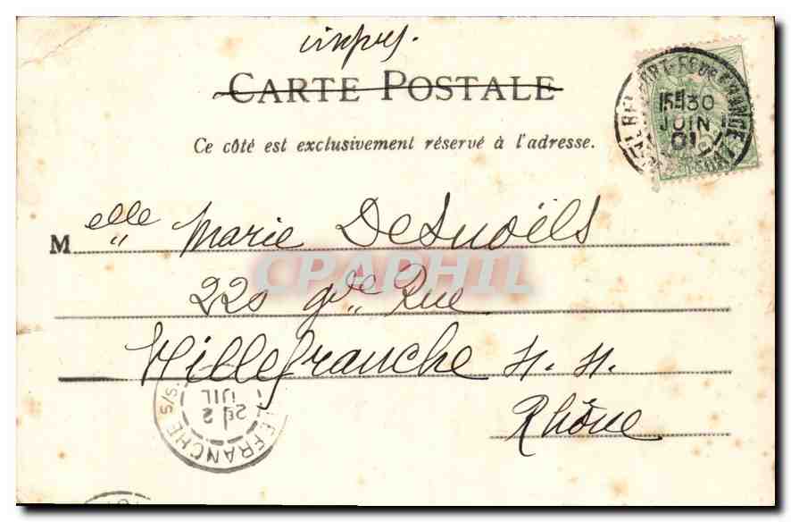 CPA Belfort La Porte de France  — Verso