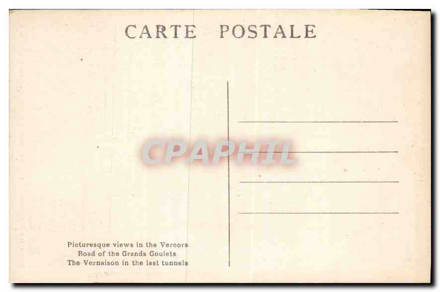 Le Vercors pittoresque — Route des Grands-Goulets — La Vernaison dans les derniers tunnels — Paul Boyer, plâto, Romans — TIL 4-82 — Reverso