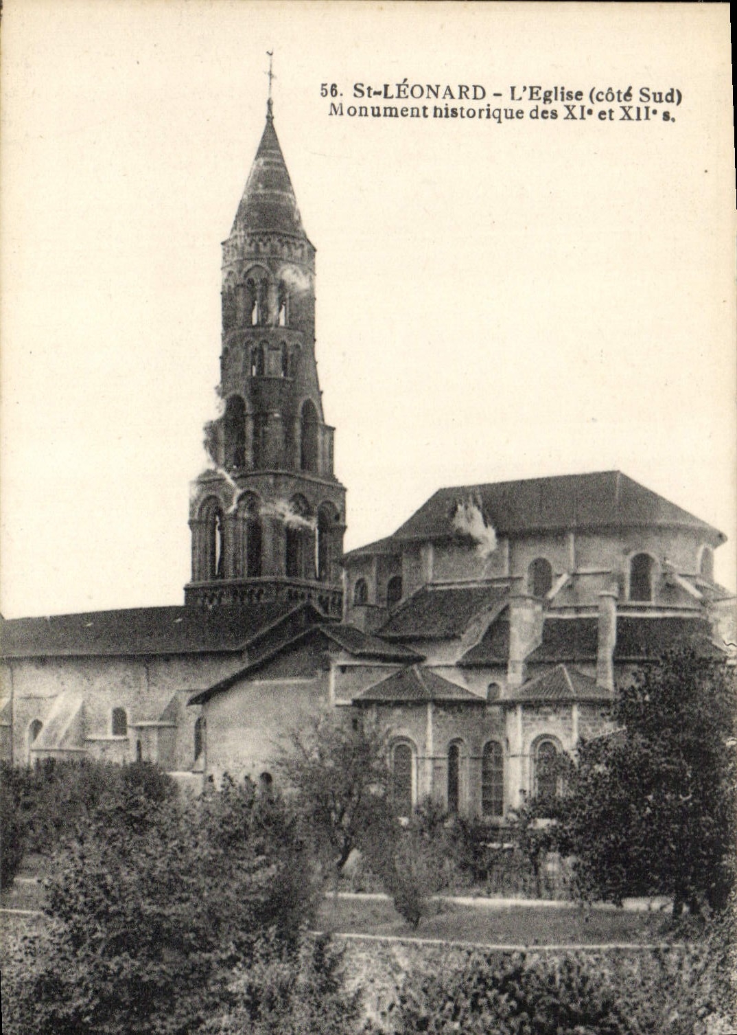 St-Léonard - Die Kirche (Südseite) - Historisches Denkmal der 11. und 12. Jahrhunderte