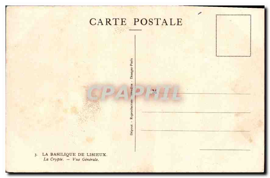 CPA La Basilique de Lisieux La Crypte Vue Generale  — Rückseite