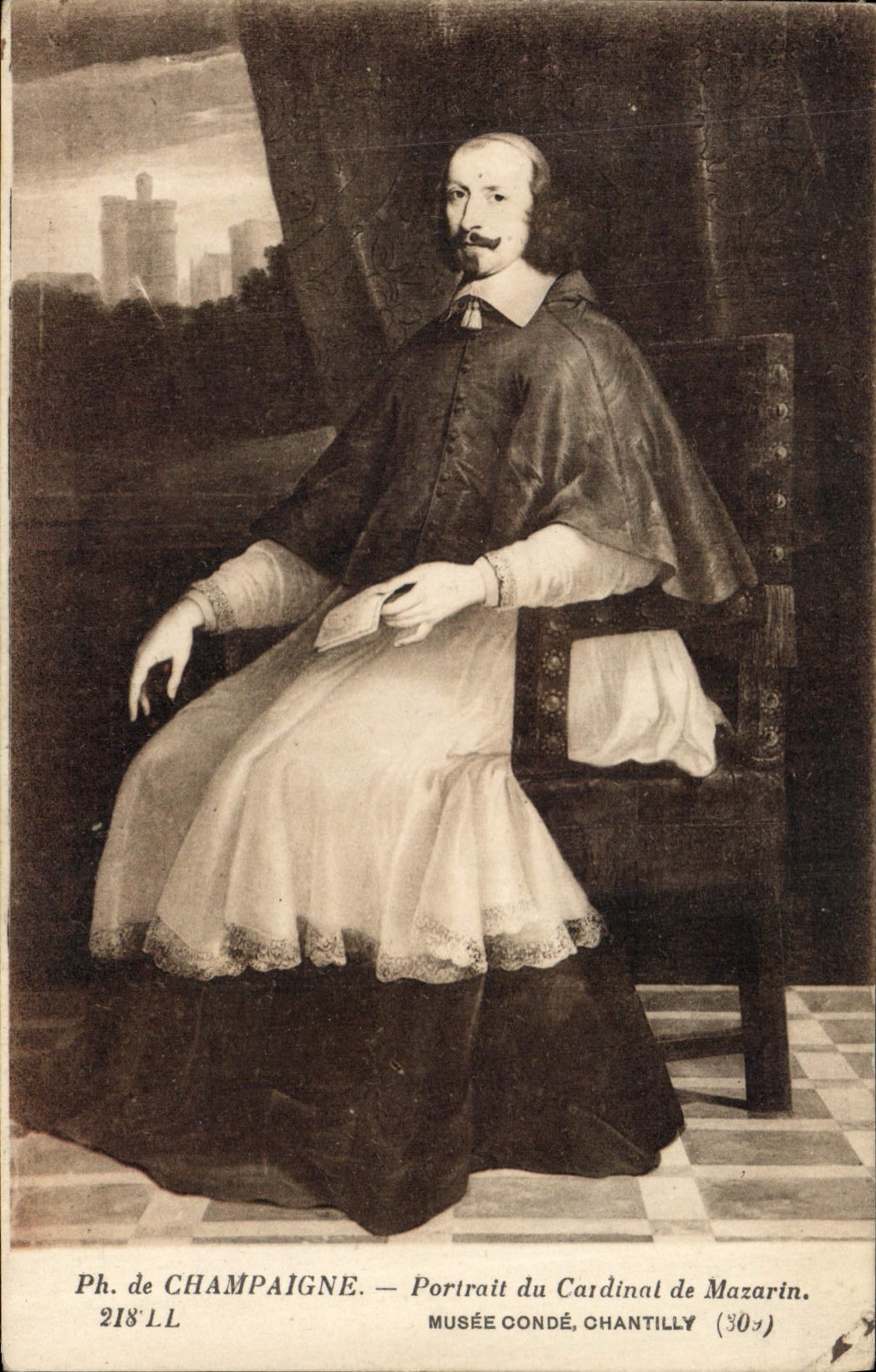 CPA Ph de Champaigne Portrait du Cardinal de Mazarin Musee Conde Chantilly