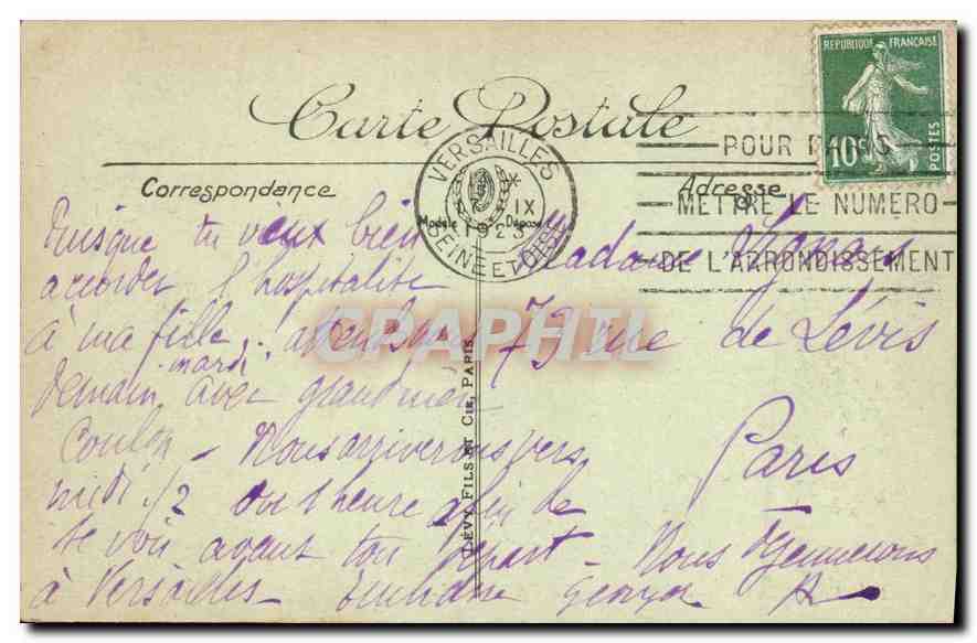 CPA Versailles Le Chateau  — Verso