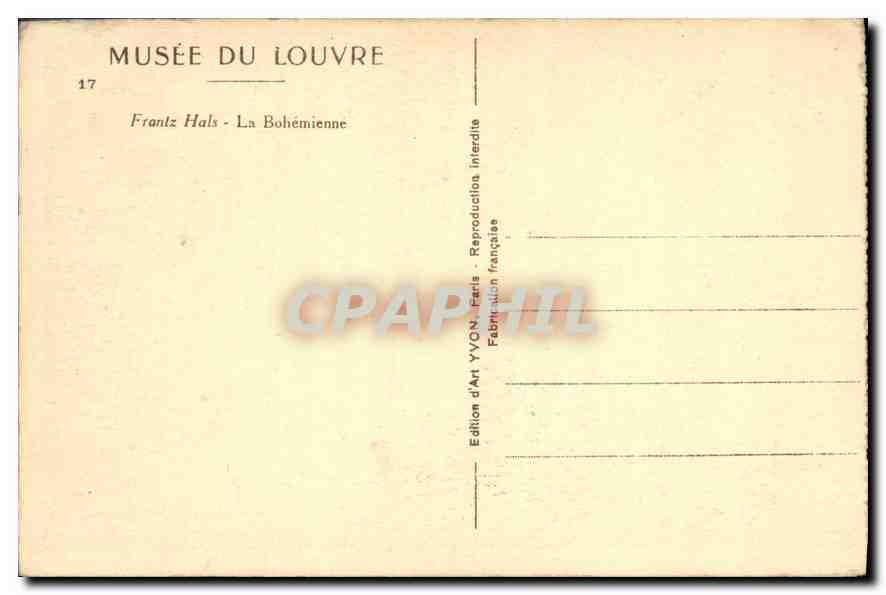 CPA Musee du Louvre Frantz Hals La Bohemienne  — Rückseite