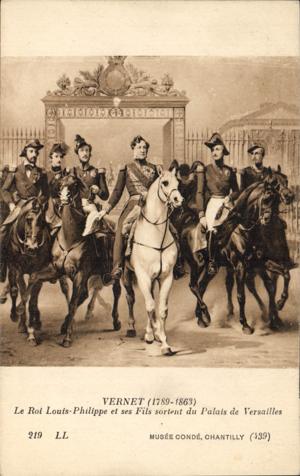 CPA Vernet 1789 1863 Le Roi Louis Philippe et ses Fils sortent du Palais de Versailles 