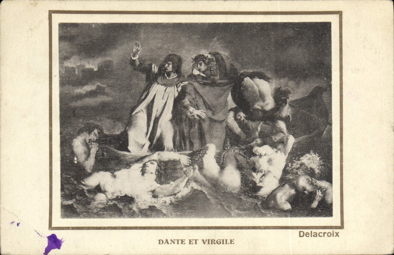 CPA Delacroix Dante et Virgile 