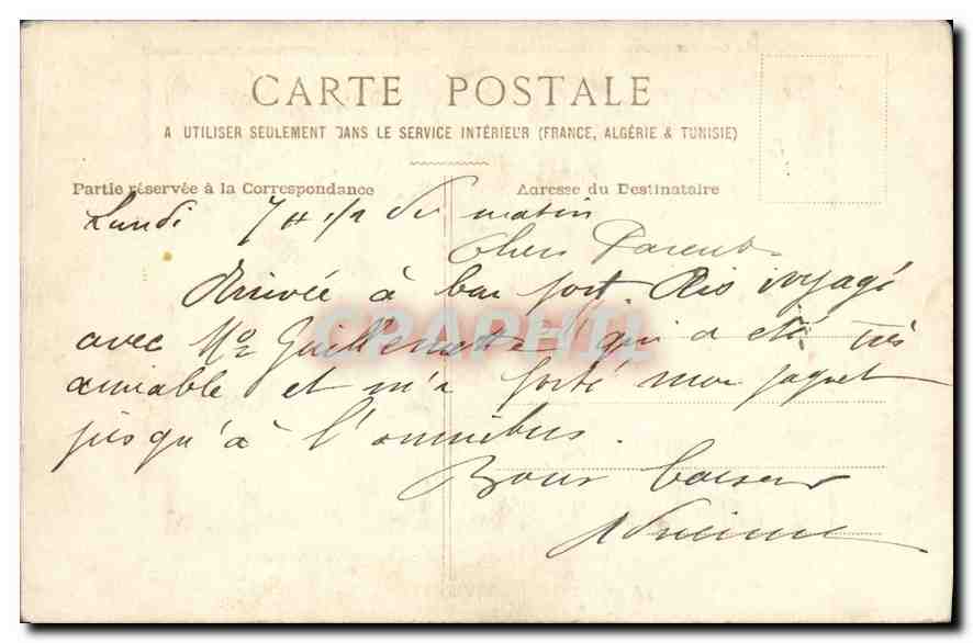 CPA Delacroix Dante et Virgile  — Verso