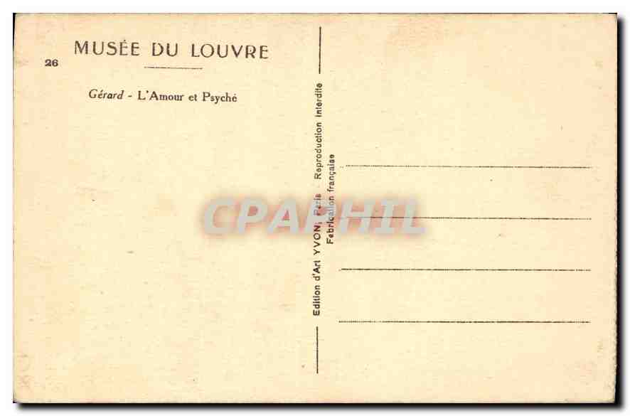 CPA Gerard L'Amour et Psyche  — Rückseite