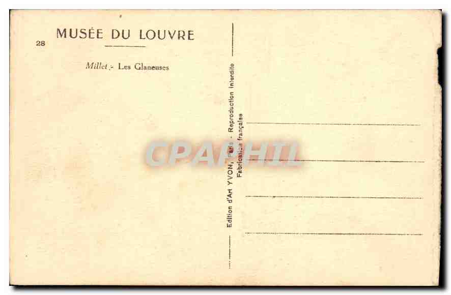 CPA Millet Les Glaneuses  — Rückseite