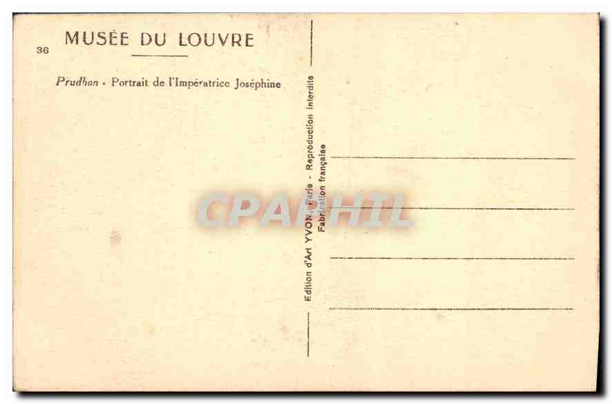 CPA Prudhon Portail de l'Imperatrice Josephine  — Rückseite
