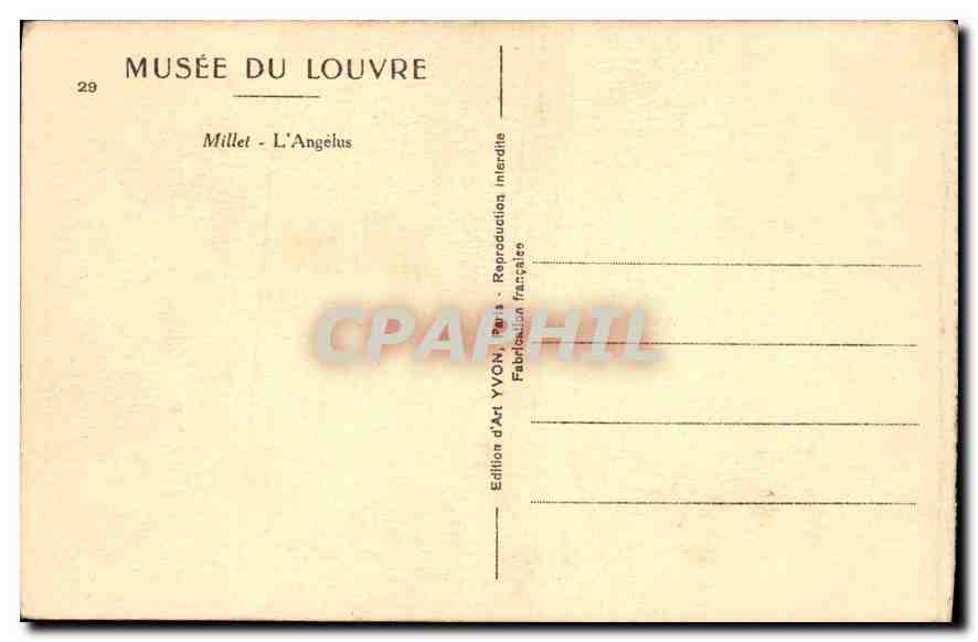 CPA Millet L'Angelus  — Verso