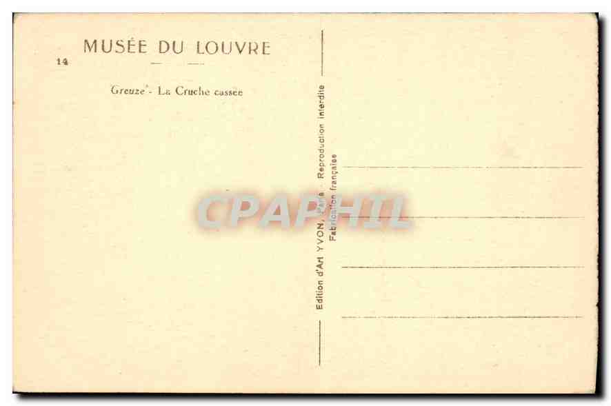 Greuze - La Cruche cassée — Musée du Louvre — Édition d'Art YVON, Paris — Reverso