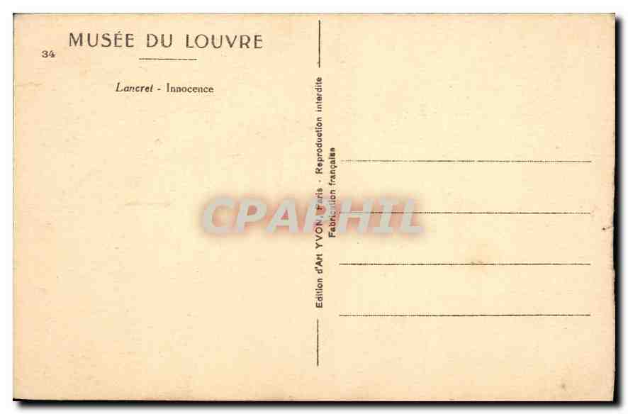CPA Lancret Innocence  — Back