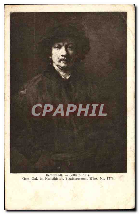 CPA Rembrandt Selbstbildnis Gem Gal im Kunsthistor Staatsmuseum Wien 
