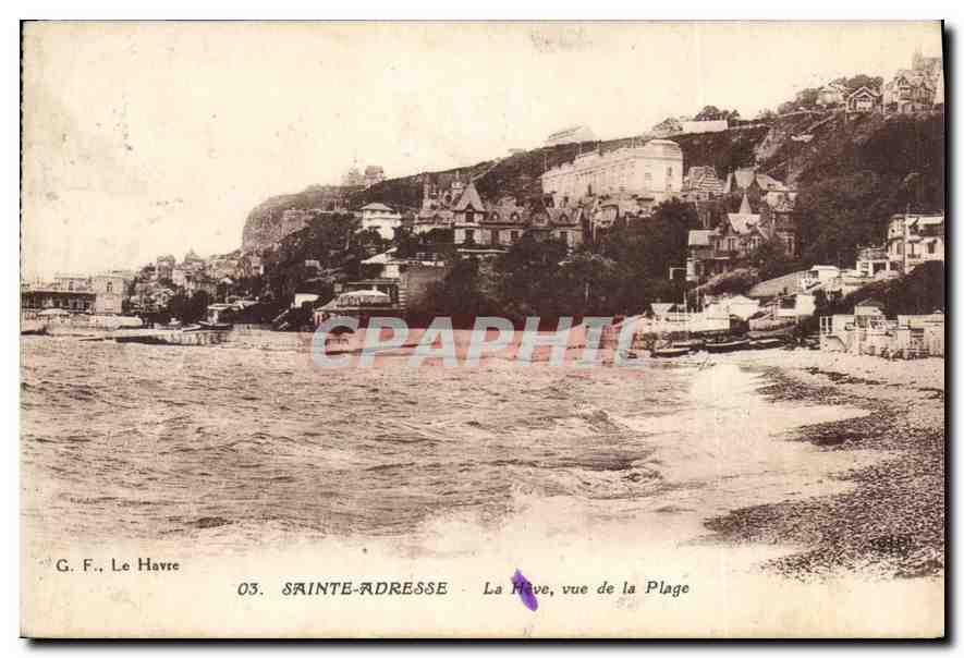 CPA Sainte Adresse La Heve vue de la Plage 