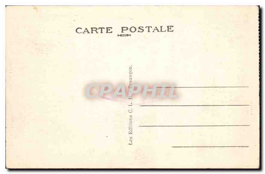 Les Rapides du DOUBS après la Chute — Frontière Franco-Suisse — Éditions C. L. B. Besançon, n° 836 — Verso