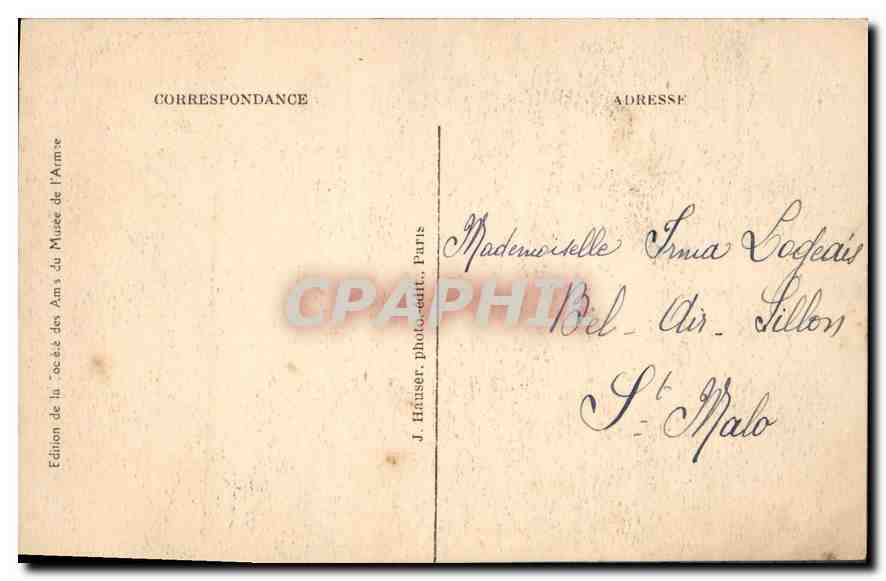 CPA Hotel des Invalides Chapelle du Dome et Tombeau de Napoleon  — Rückseite
