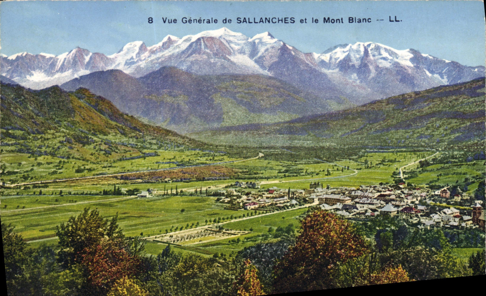 CPA Vue Generale de Sallanches et le Mont Blanc 