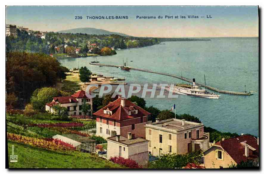 Thonon-les-Bains — Panorama du Port et les Villas — LL