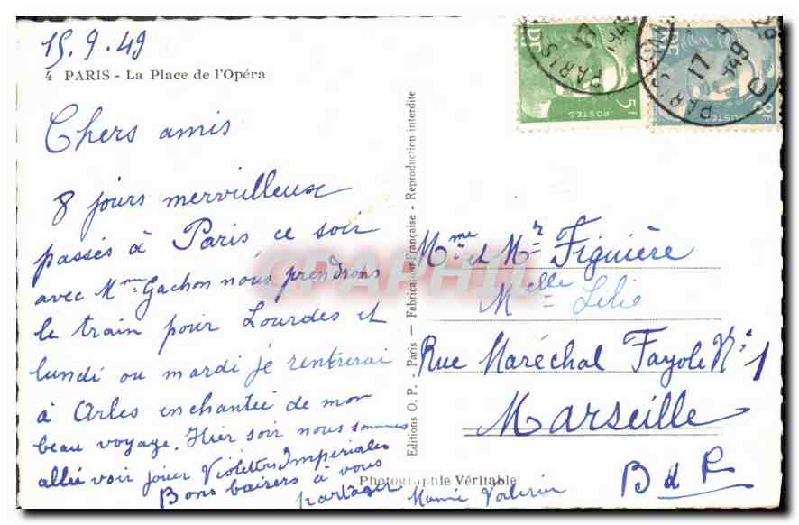 CPA Paris La Place de l'Opera  — Rückseite