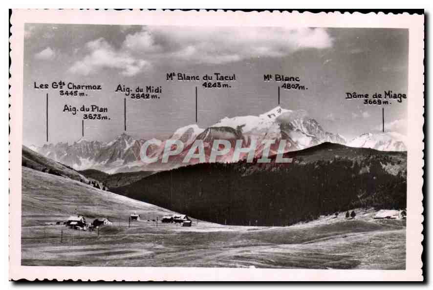 Vue des Alpes - Monts du Tacul et du Miage — Éditeur MORAND, Haute-Savoie, n°130