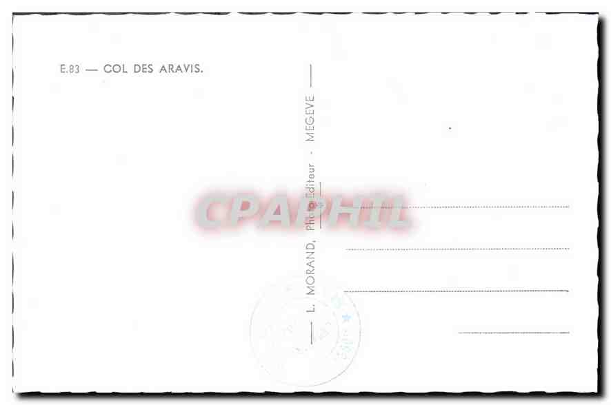 Col des Aravis — Route des Alpes Annecy-Chamonix — 1.495 m — L. Morand, éditeur — Verso