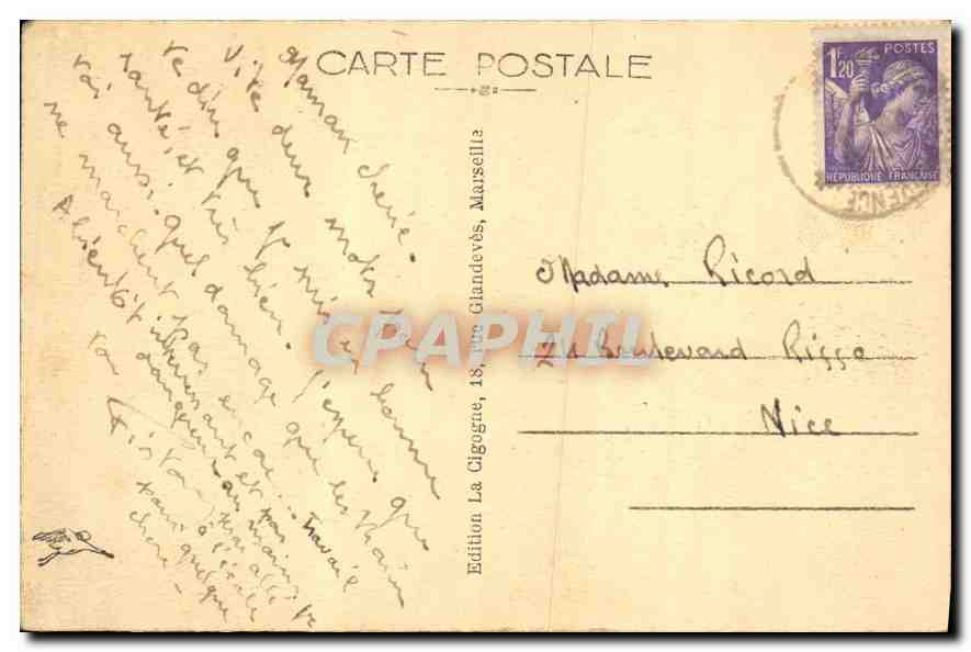 AIX-en-PROVENCE — La Fontaine Monumentale et le Cours Mirabeau — Édition La Giandevès, n° 475 — Back