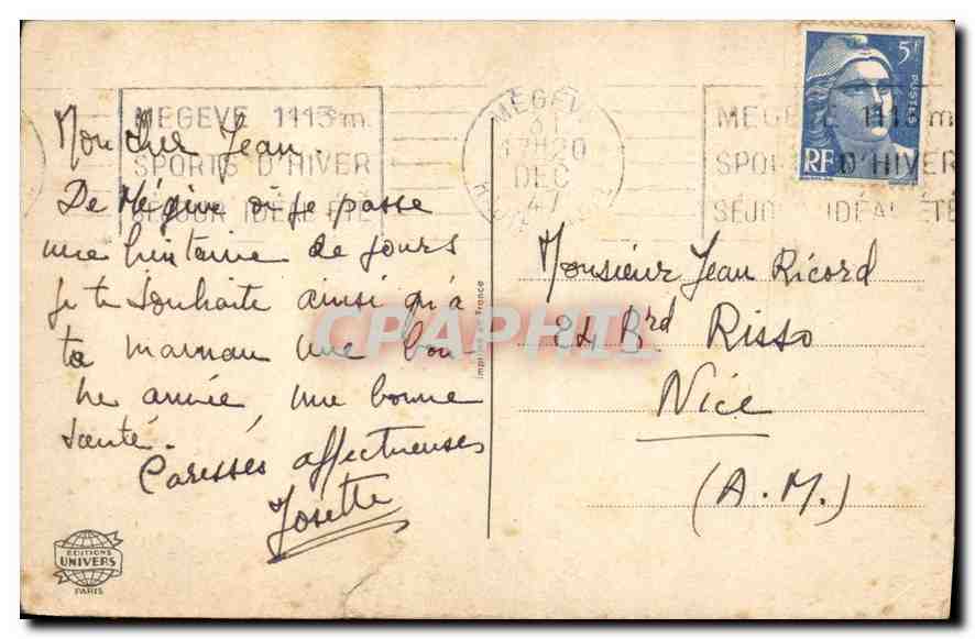 CPA Heureuse Annee Chats Chat — Back