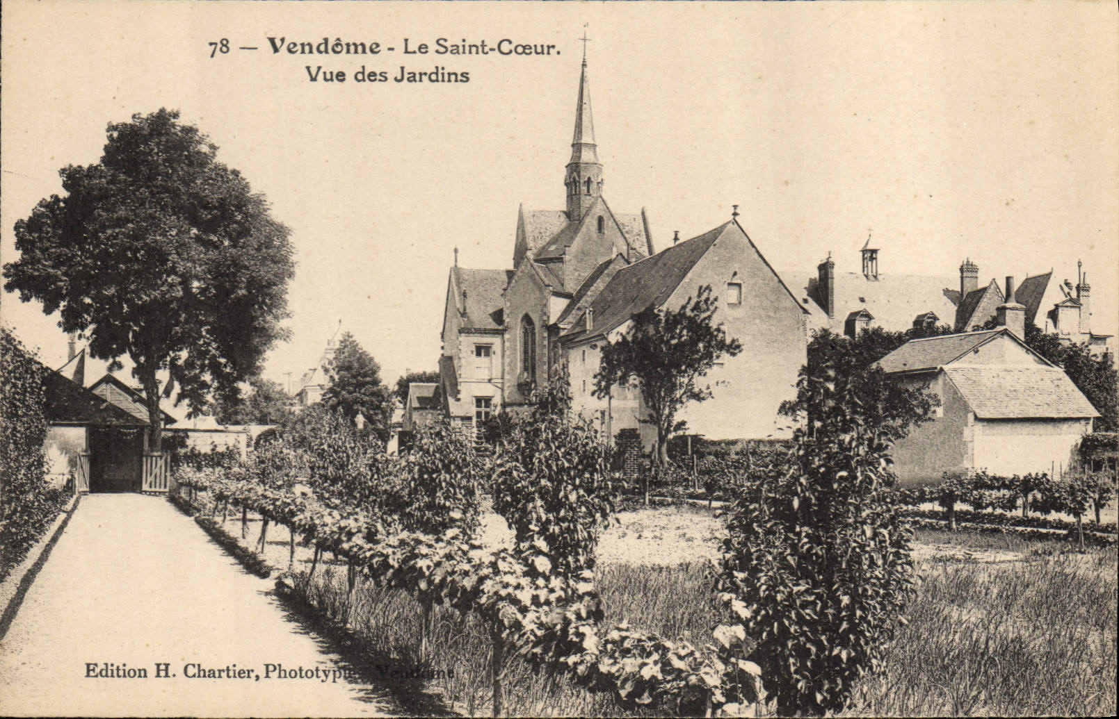 CPA Vendome Le Saint Coeur Vue des Jardins 